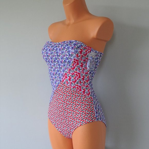Jessica Simpson 1 Piece Pretty Peony Swimsuit NWT - Picture 2 of 4